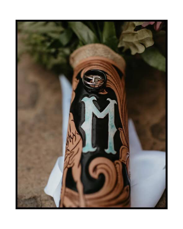 Custom Leather Wedding Bouquet Wrap