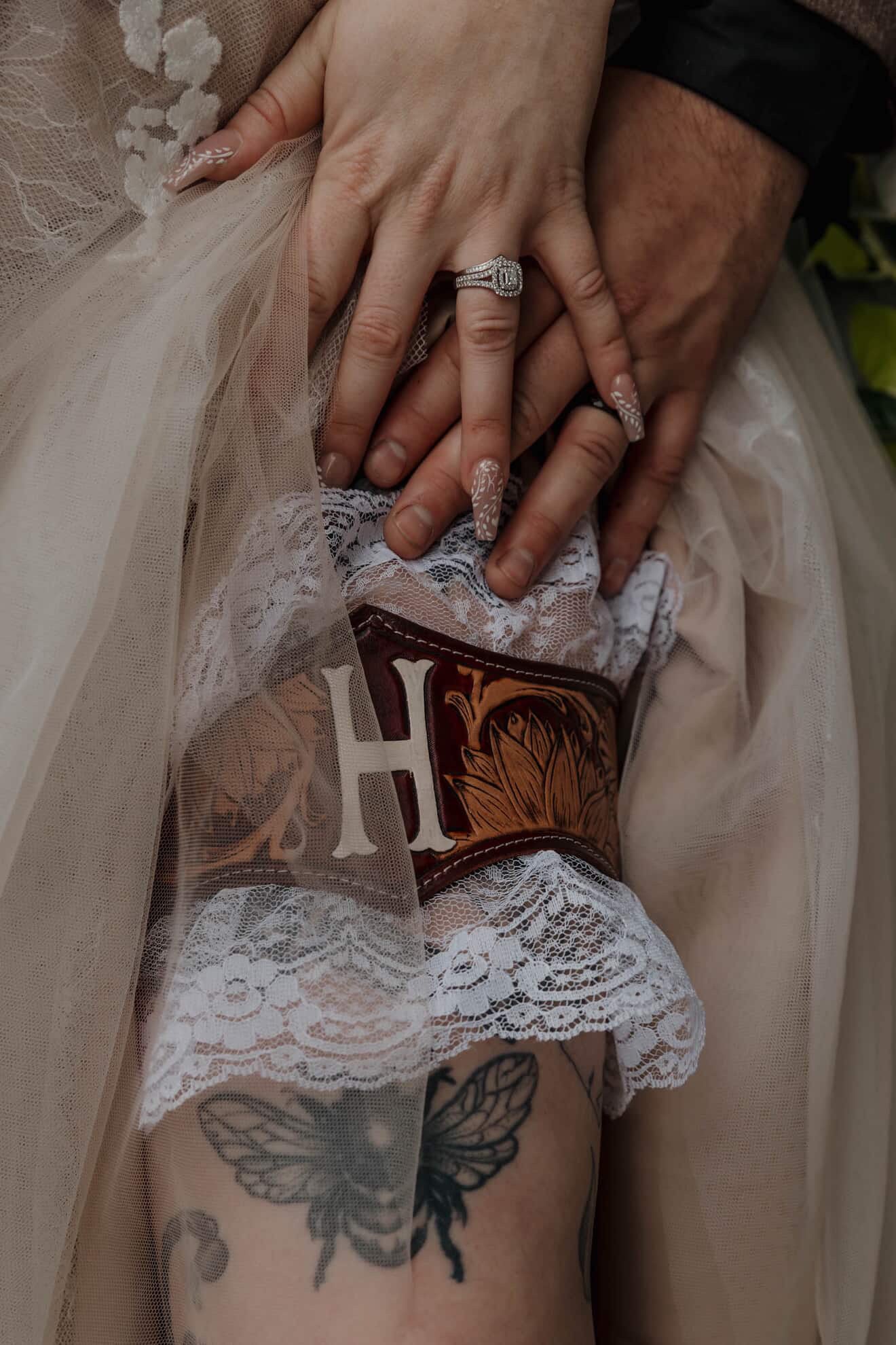 Custom Leather Wedding Garter