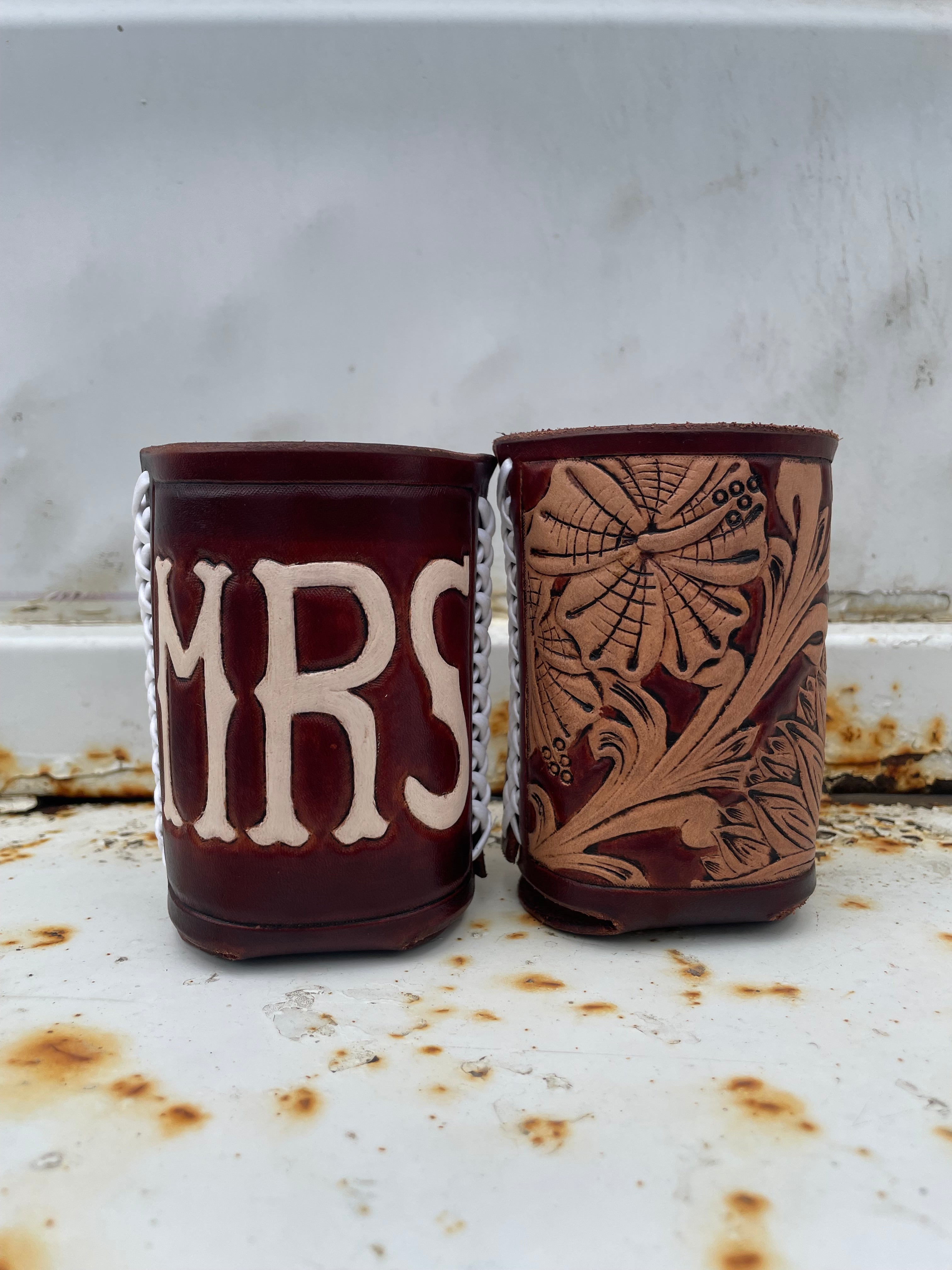 Custom Leather Drink Koozie