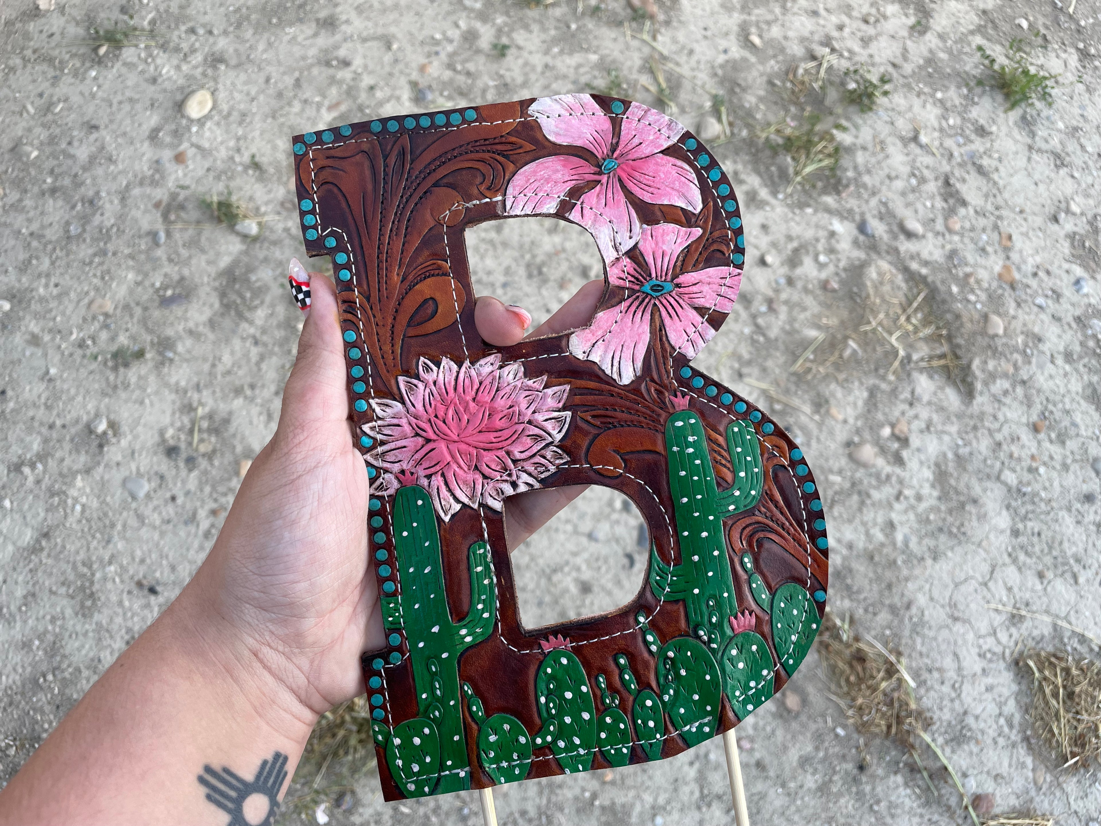 Custom Leather Cake Topper